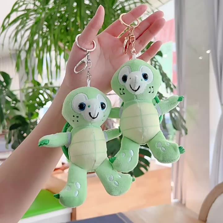 Amazon Hot Sale Lovely Cartoon Turtle Plush Doll Keychains Bag Car Key