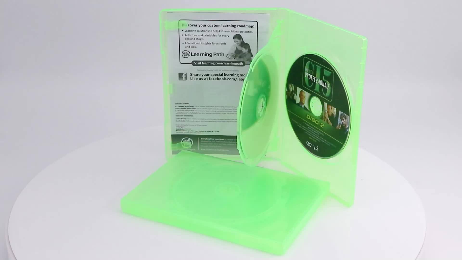 Oem Odm Logo 14mm Clear Green Video Game Case Dvd Case Plastic Double