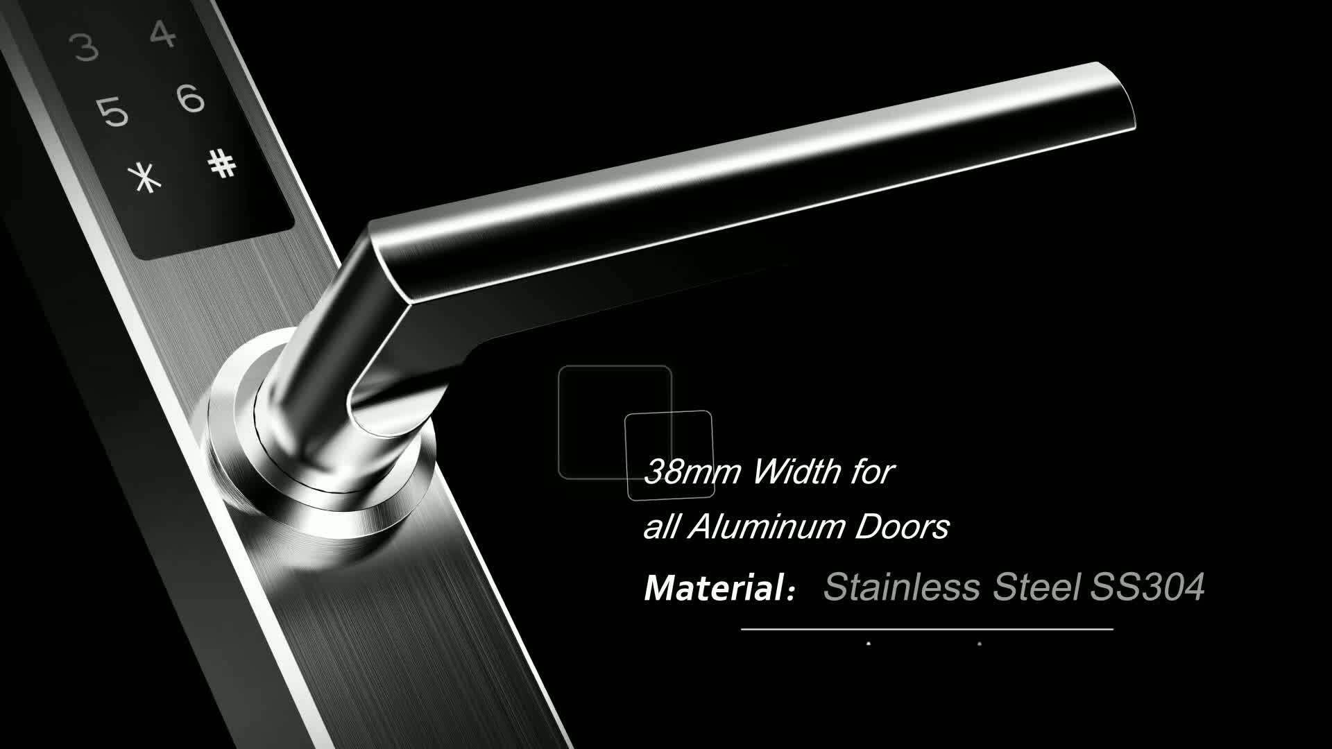 Intelligent Display Aluminum Glass Sliding Smart Door Lock Buy