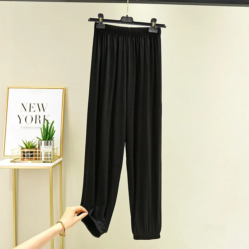 Spring and Autumn Moda Long Lantern Mosquitoproof Women's Wide Leg Summer Thin Version Sports Casual Loose Chiffon Slimming Matchable Drawstring Pants