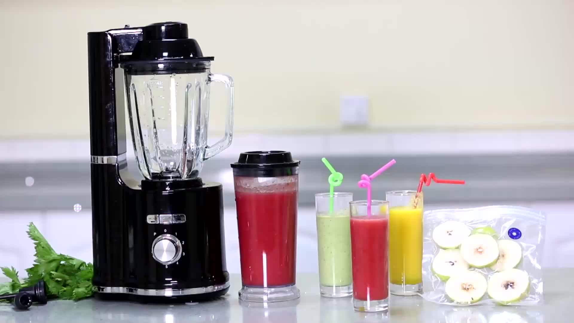 Electric Vacuum Blender With 1500ml Glass Blendeing Jar And 800ml