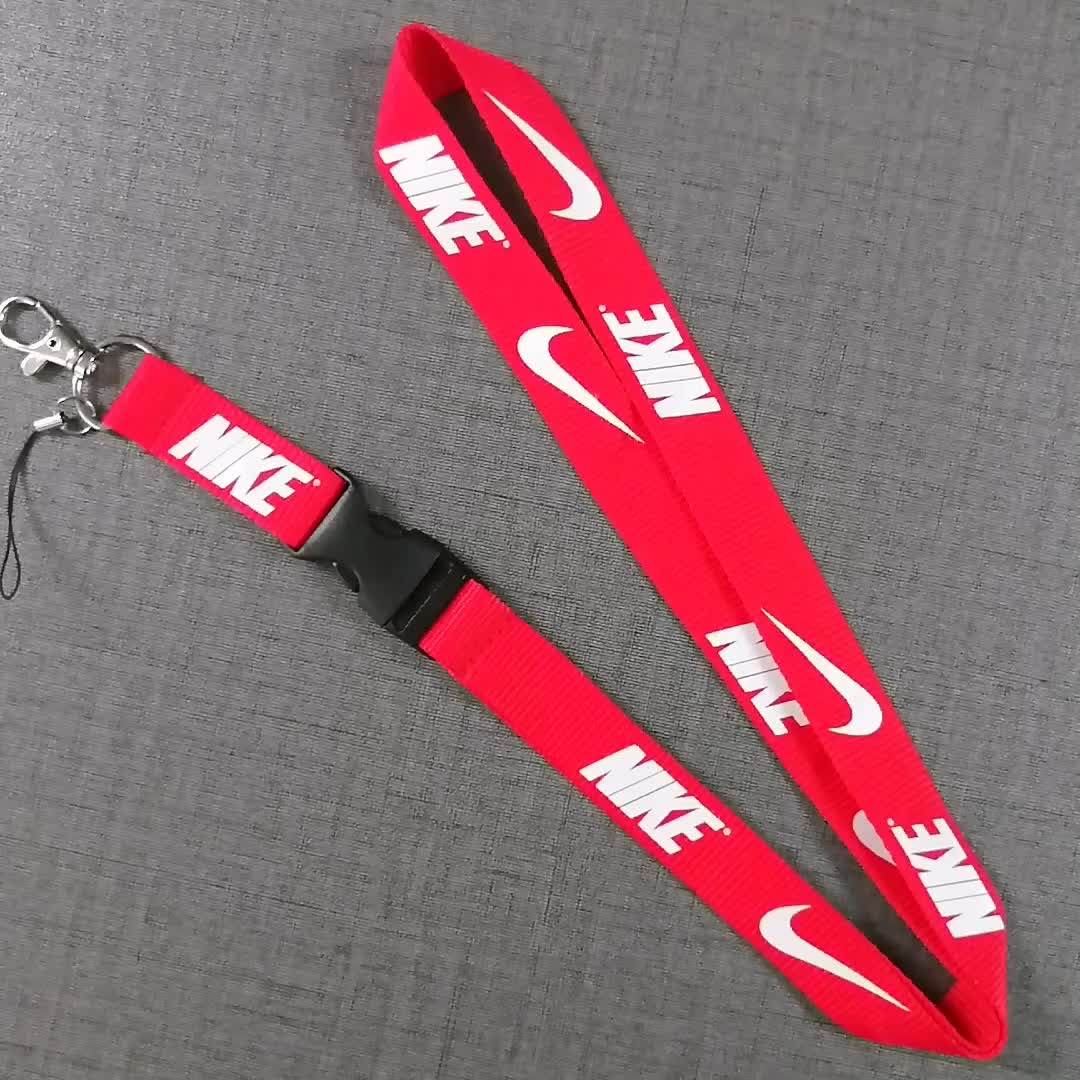 Multi Color Keychain Holder Safety Polyester Neck Straps Nike Lanyard
