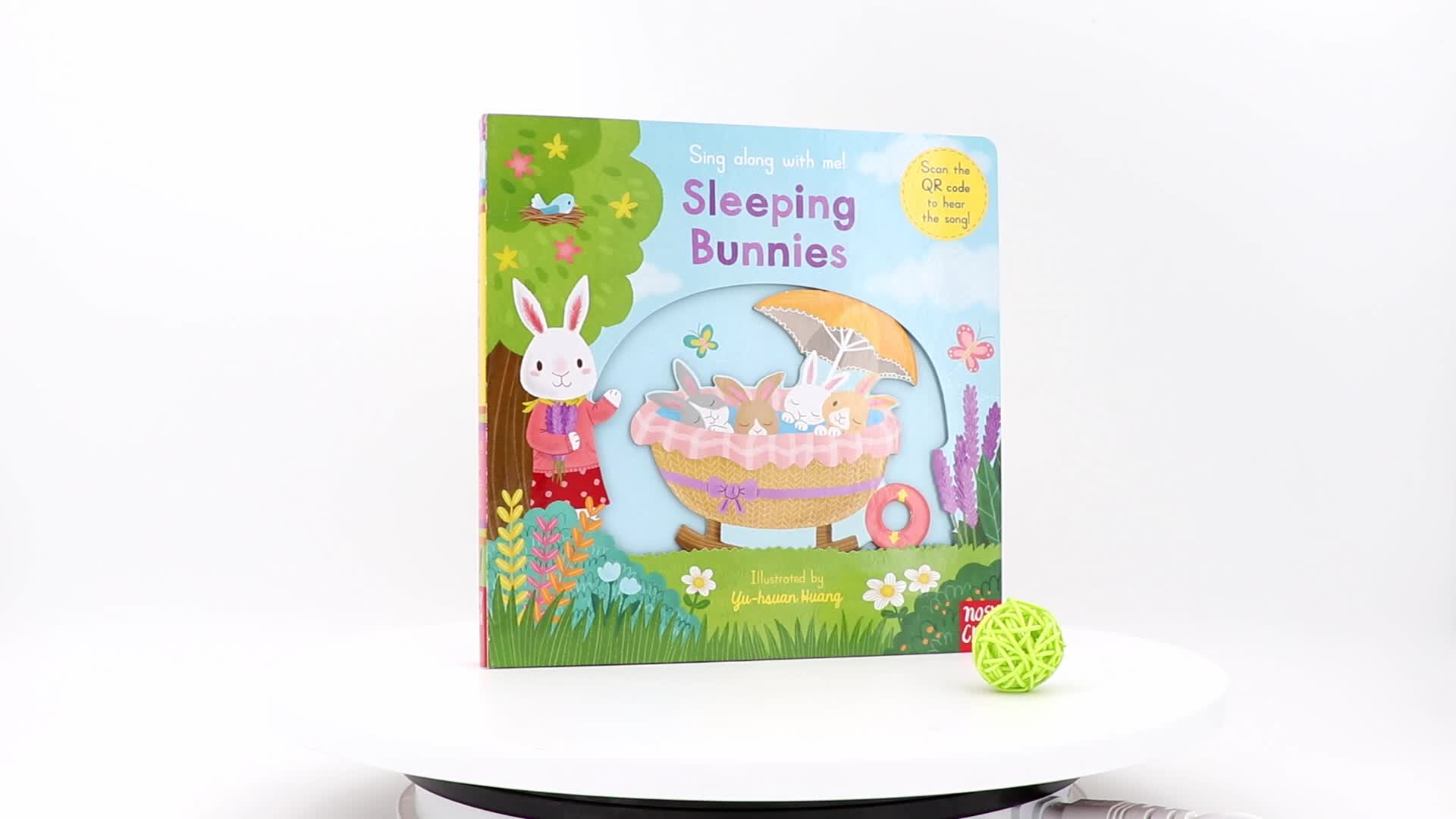 Nhập khẩu nguyên bản tiếng Anh hát cùng với tôi ngủ Bunnies Nursery toy quyền điều hành giác ngộ sách thiếu nhi 0-5 tuổi Early Learning Fun quyển sách truyện trong truyện tranh tiếng Anh Đồ chơi giáo dục