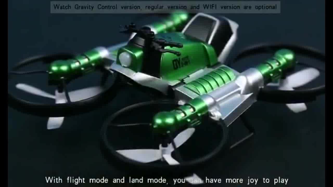 2 In 1 Quadcopter Folding Motorcycle Deformation Kids Rc Toy Hand Watch