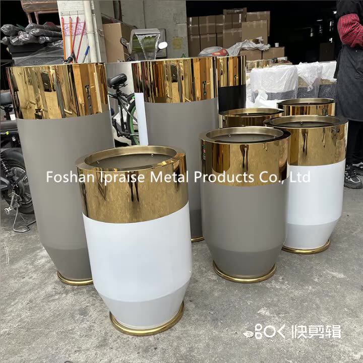 Modern Metal Vase Decorative Indoor Stainless Steel Gold Outdoor Pots