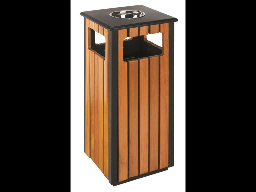 Outdoor Street Wooden Recycling Ashtray Stand Bin Waste Bin Trash Bin