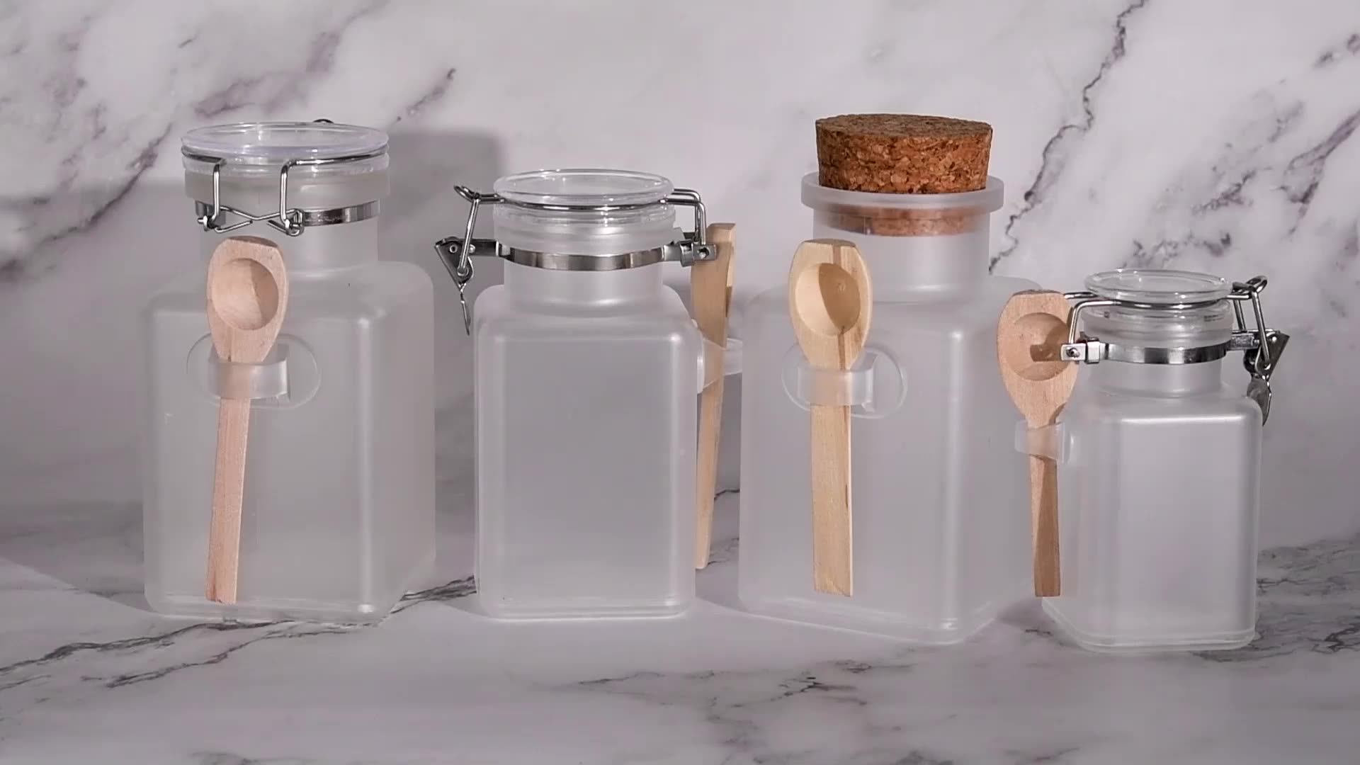 Wholesale 100ml 200ml 300ml Frosted Matte Plastic Bath Body Scrub Salt