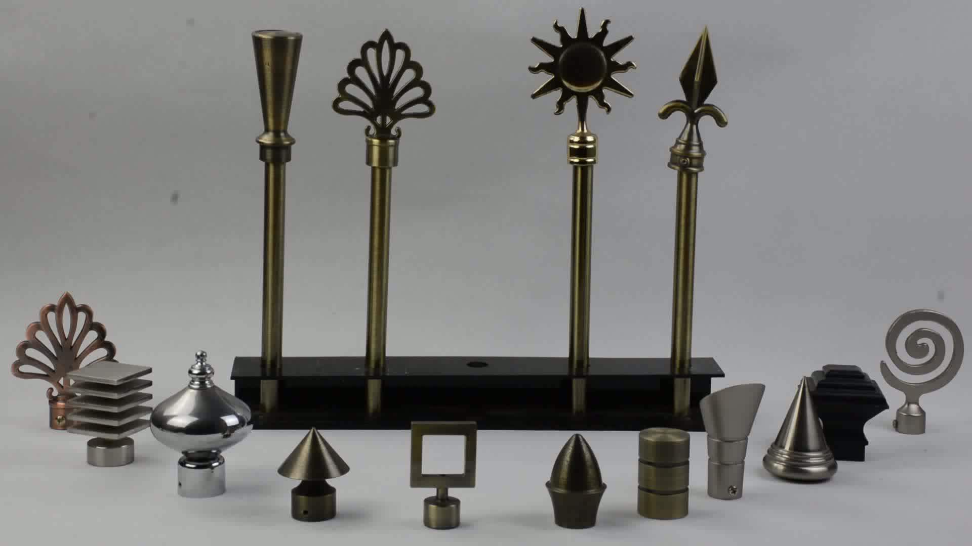 Kyok Free Standing European Style Metal Chrome Curtain Rod Home Center Twisted Curtain Rod