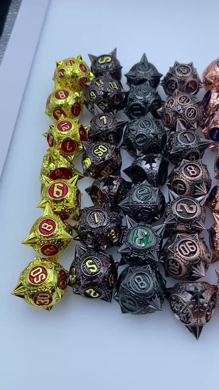 Metal Dice Set Dnd Dice D&d Dice Rpg Dungeons & Dragons Game Polyhedral