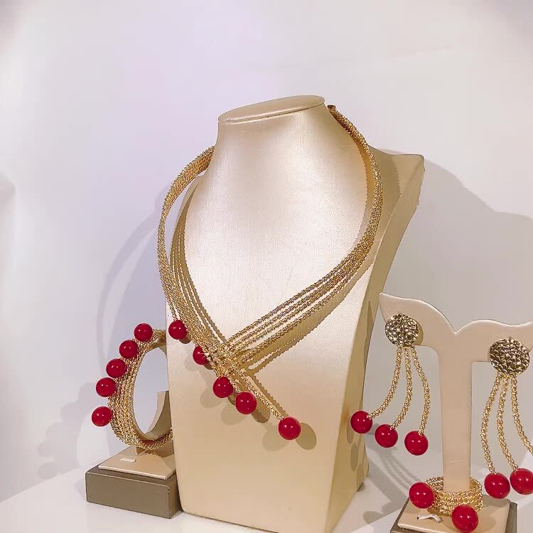 Zhuerrui Brazilian Gold Jewelry Sets Design Luxury Necklace Fashion