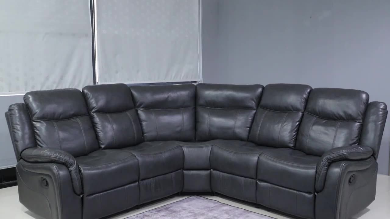Home Furniture Living Room Leather Corner Sofa With Recliner Buy With