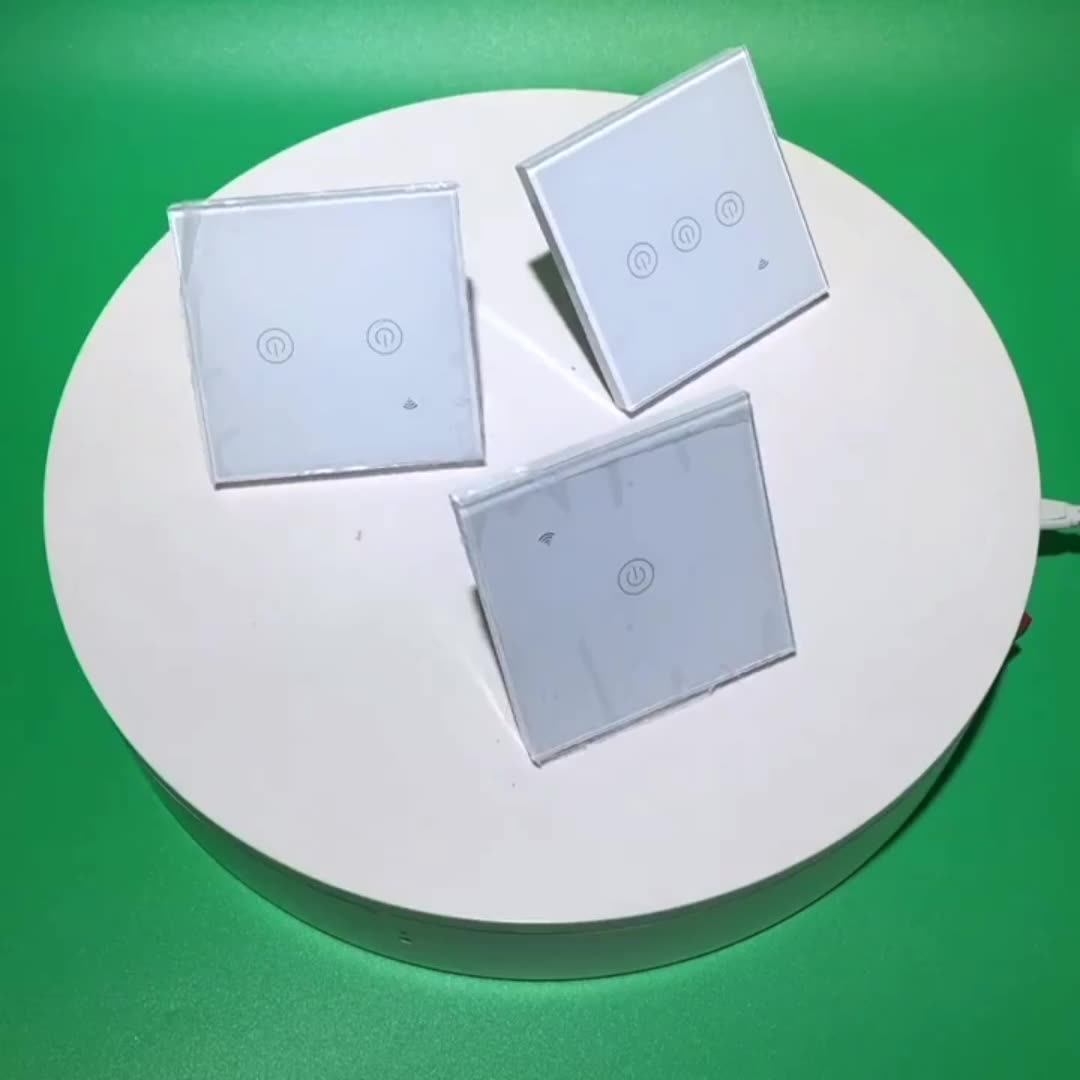 Smart Wifi Fan Touch Switch Eu Standard Glass Panel Tuya App Wifi