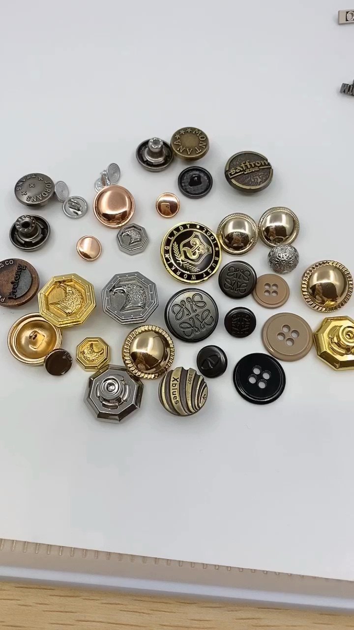 Engraved Logo Snap Jeans Rivets Sewing Shirt Made Clothing Coat Button