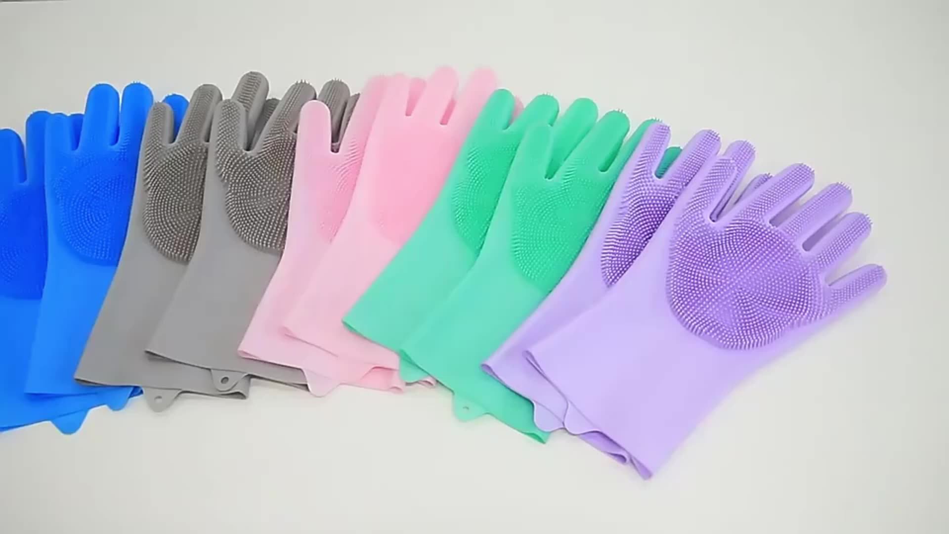 Pet Grooming Glove 2023 Gentle Deshedding Brush Silicone Glove 1 Pair