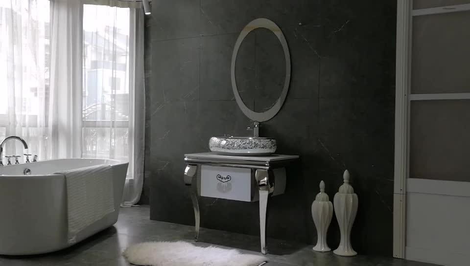 Floor Mounted Single Sink Modern 304 Stainless Steel Legs Bathroom