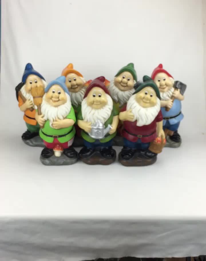 10 1/4"ceramic 7 Dwarfs Home Decoration/ Garden Gnome/lawn/coin Bank