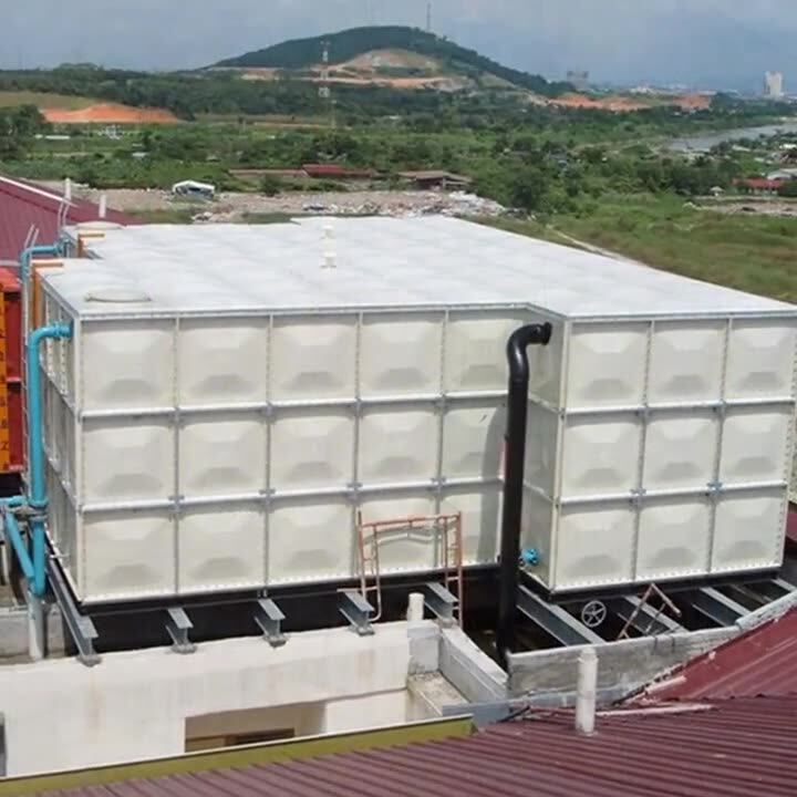 Frp Food Grade Panel Water Storage Tank / Concrete Base Water Tank
