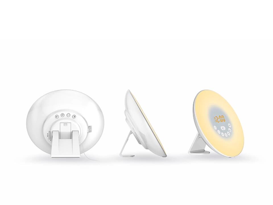 Rechargeable Fm Radio Round Wake Up Light Alarm Clock Buy Light,Wake