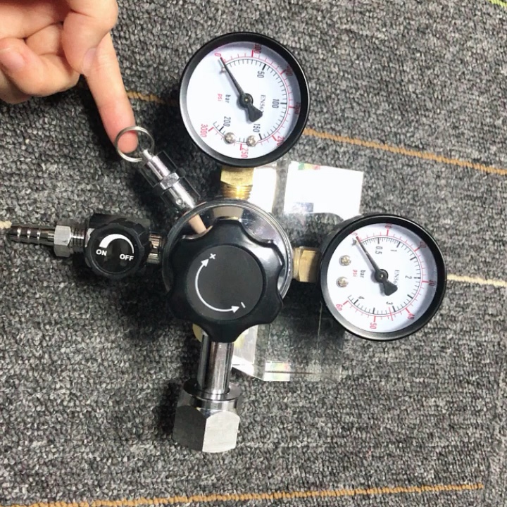 Dual Gauge Co2 Draft Beer Regulator Pressure Regulator Cga320 Co2 Tank