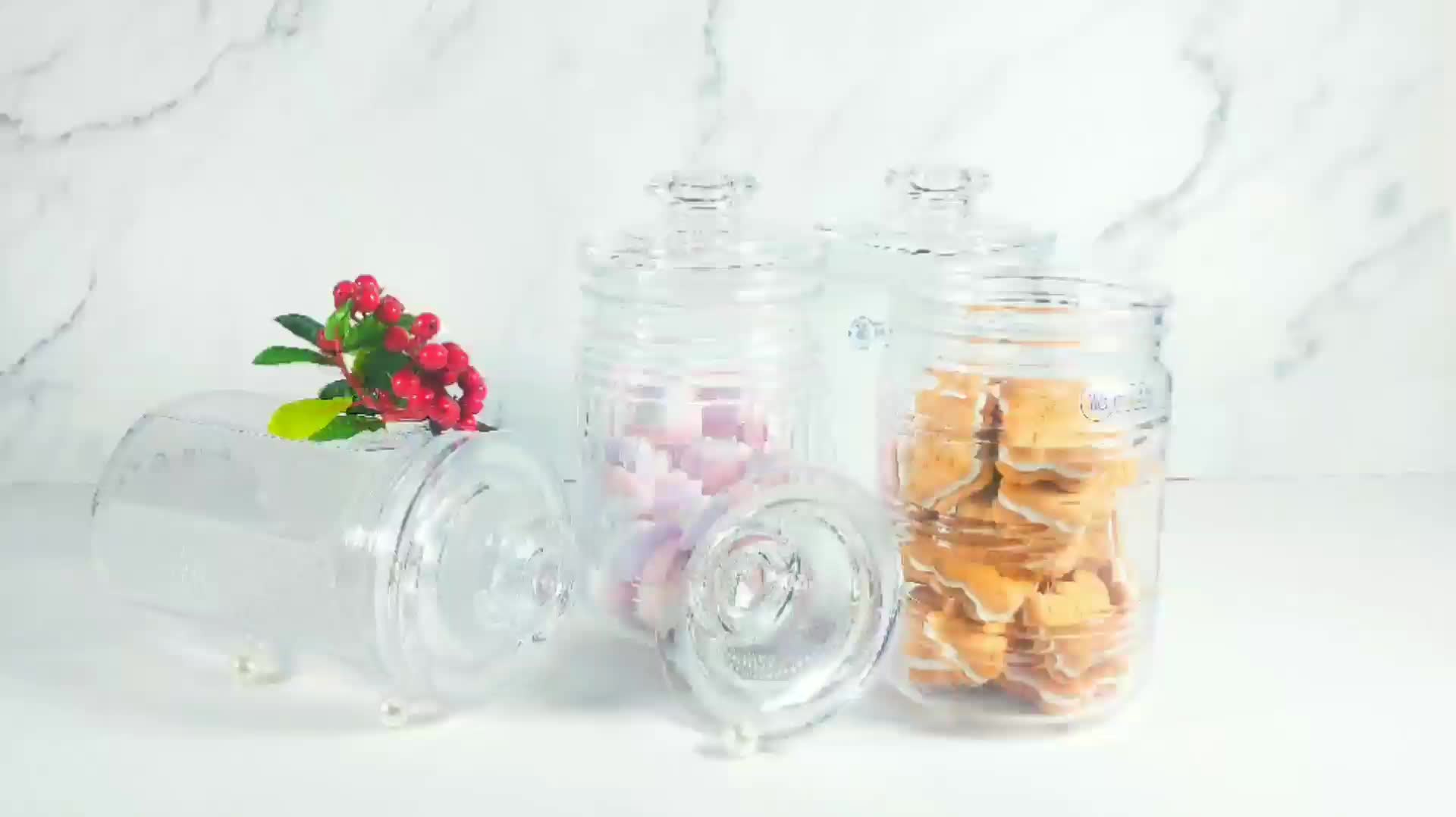 Wholesale 16oz Clear Glass Food Container Storage Bottle Jam Jar With