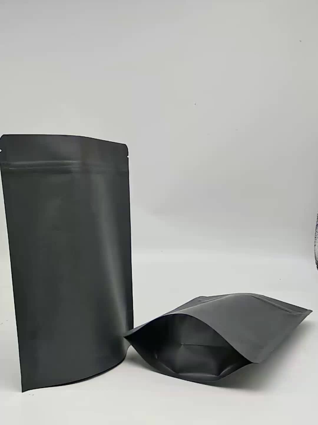 100 Pcs /unit Smell Proof Bags With Window 4x6 Inches Matte Black Resealable Zip Lock Metallic