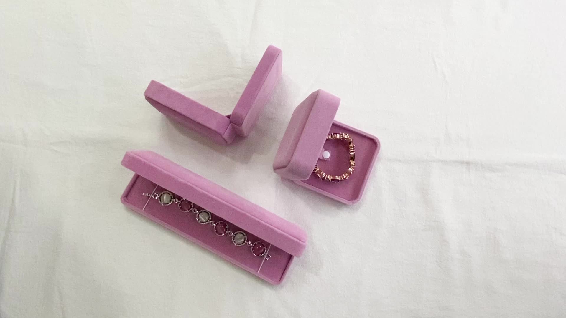 Forte Red Ring Boxes Jewellery Velvet Jewelry Packaging Gift Box Long