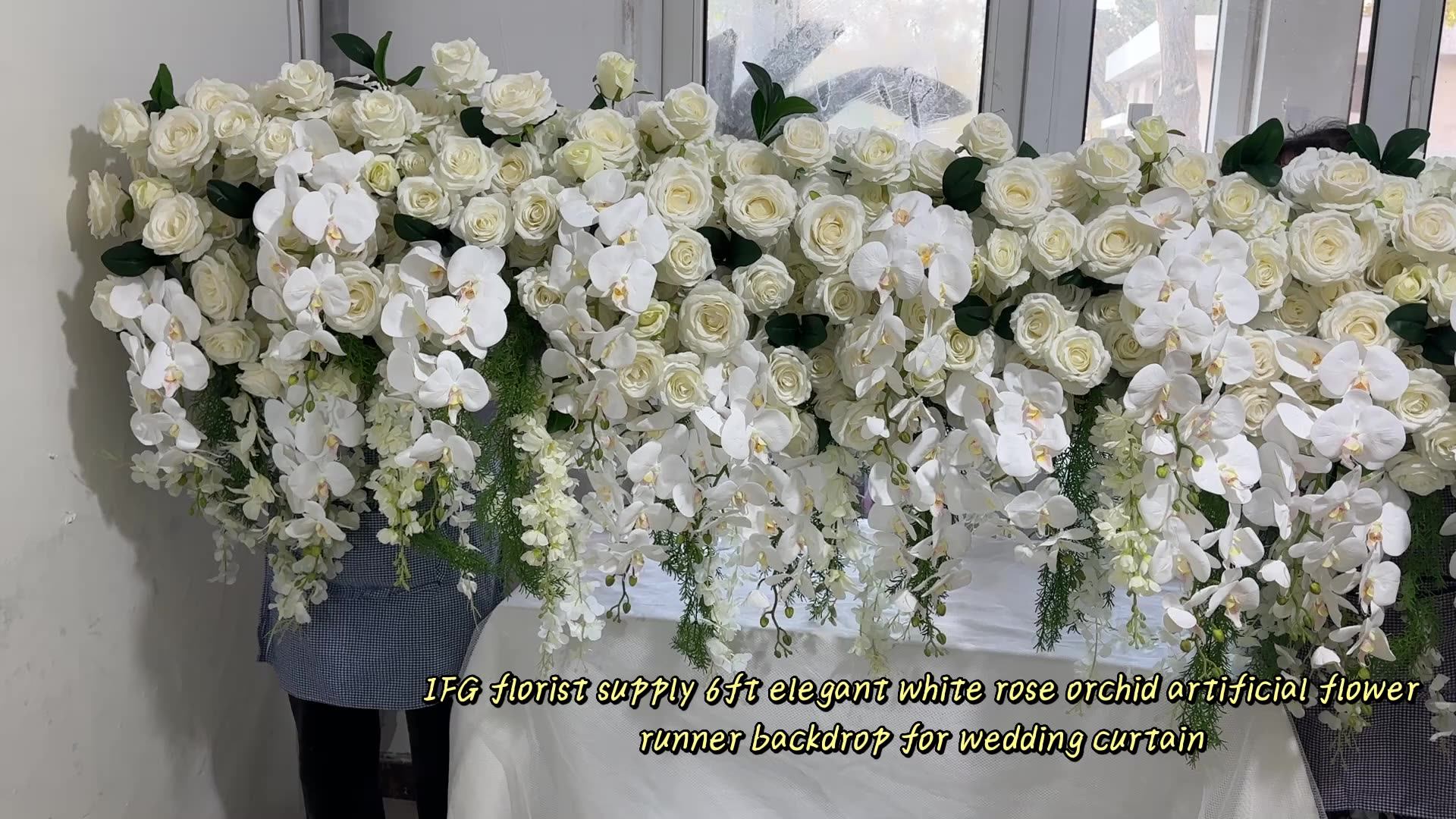 Ifg Florist Supply 6ft Elegant White Rose Orchid Artificial Flower