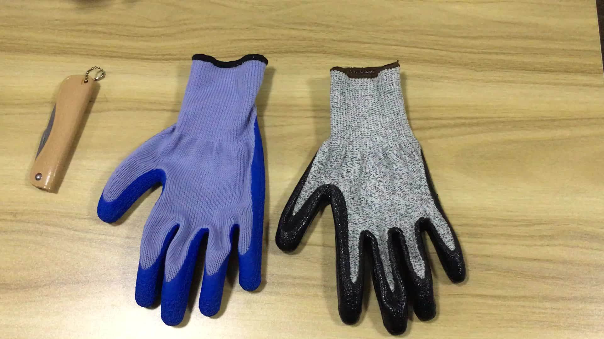 Ce Standard En 388 Cut Proof Gloves Nitrile Coated Cut Resistant Safety