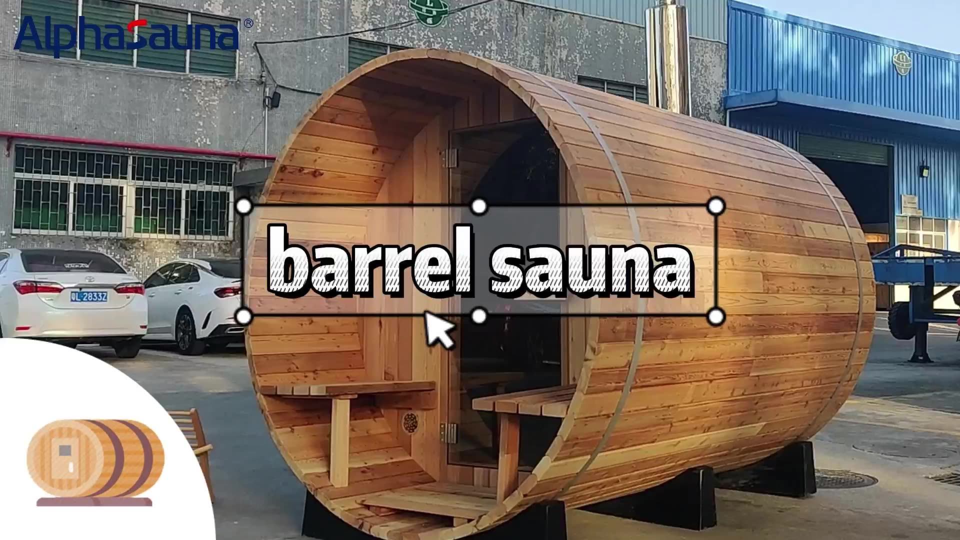 Traditional Cedar Barrel Sauna Outdoor Steam Sauna Wood Burning Round High Quality Comfortable