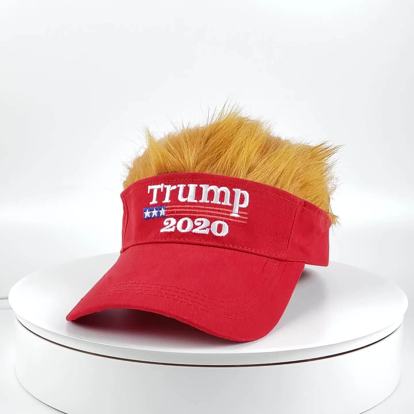 Trump Wig Visor Hat Novelty Funny Trump Hats,2020 New Arrival Election