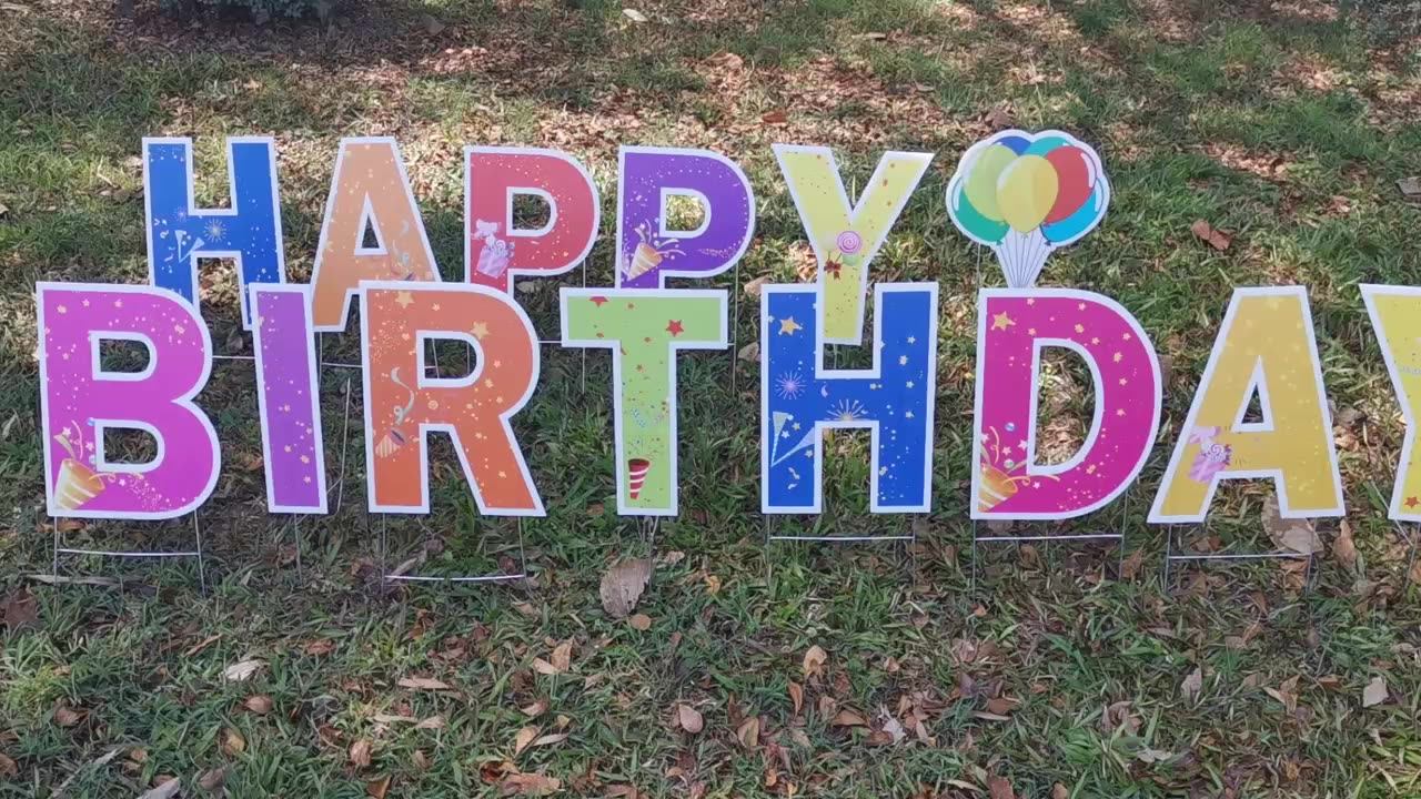 Unique Design Happy Birthday Lawn Sign Custom Corrugated Plastic Lawn