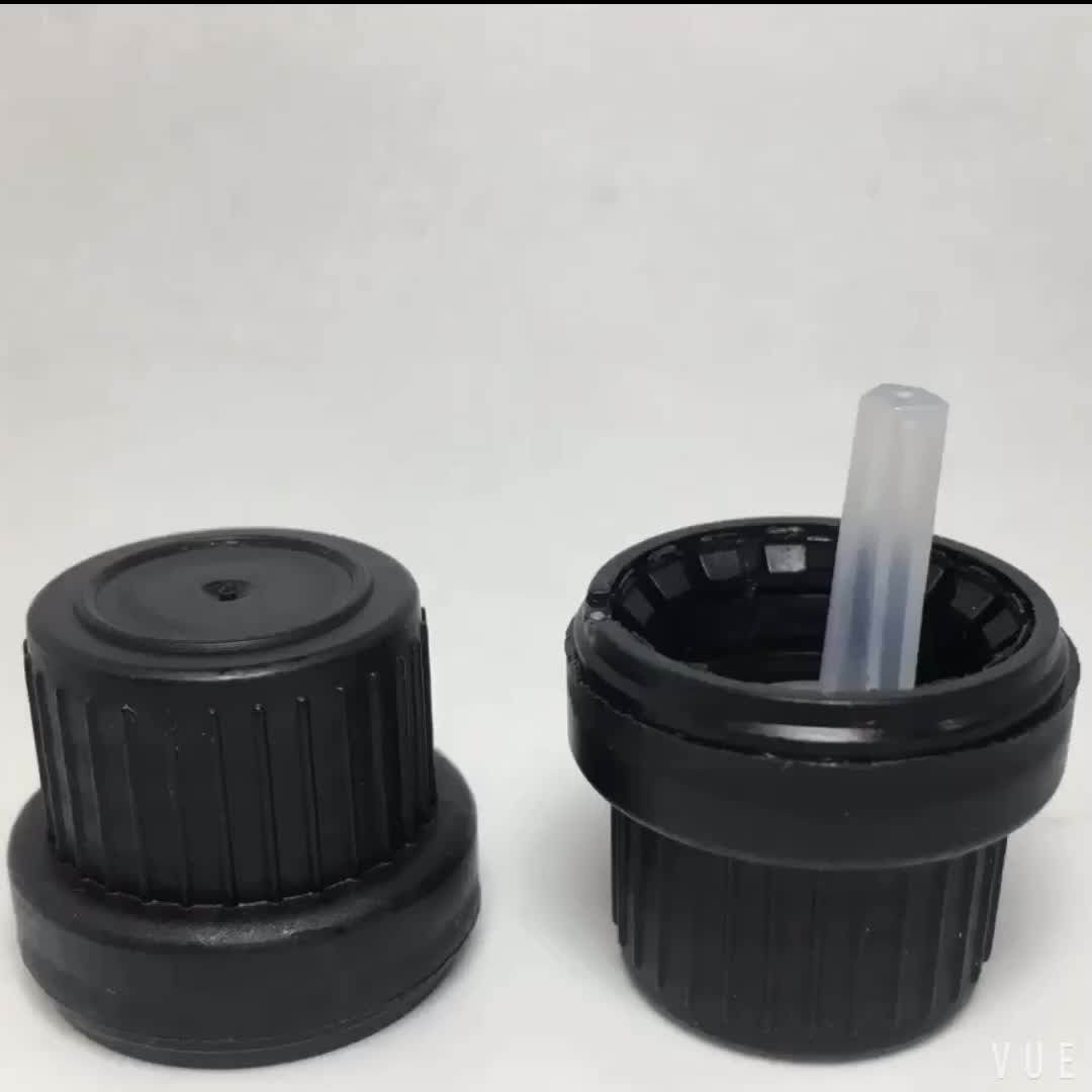 18mm Black Tamper Evident Big Cap For Essential Oil Bottle,High Quality
