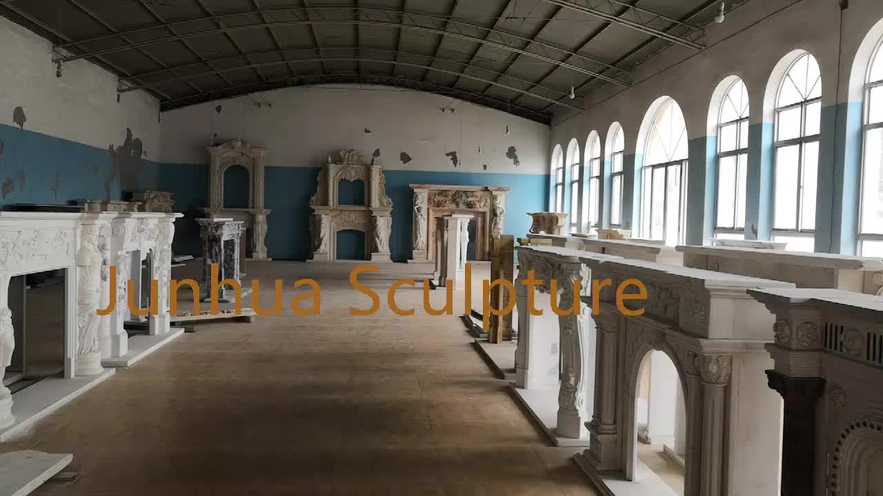 Manufactured Stone Fireplace With Column And Lion Head Buy Stone