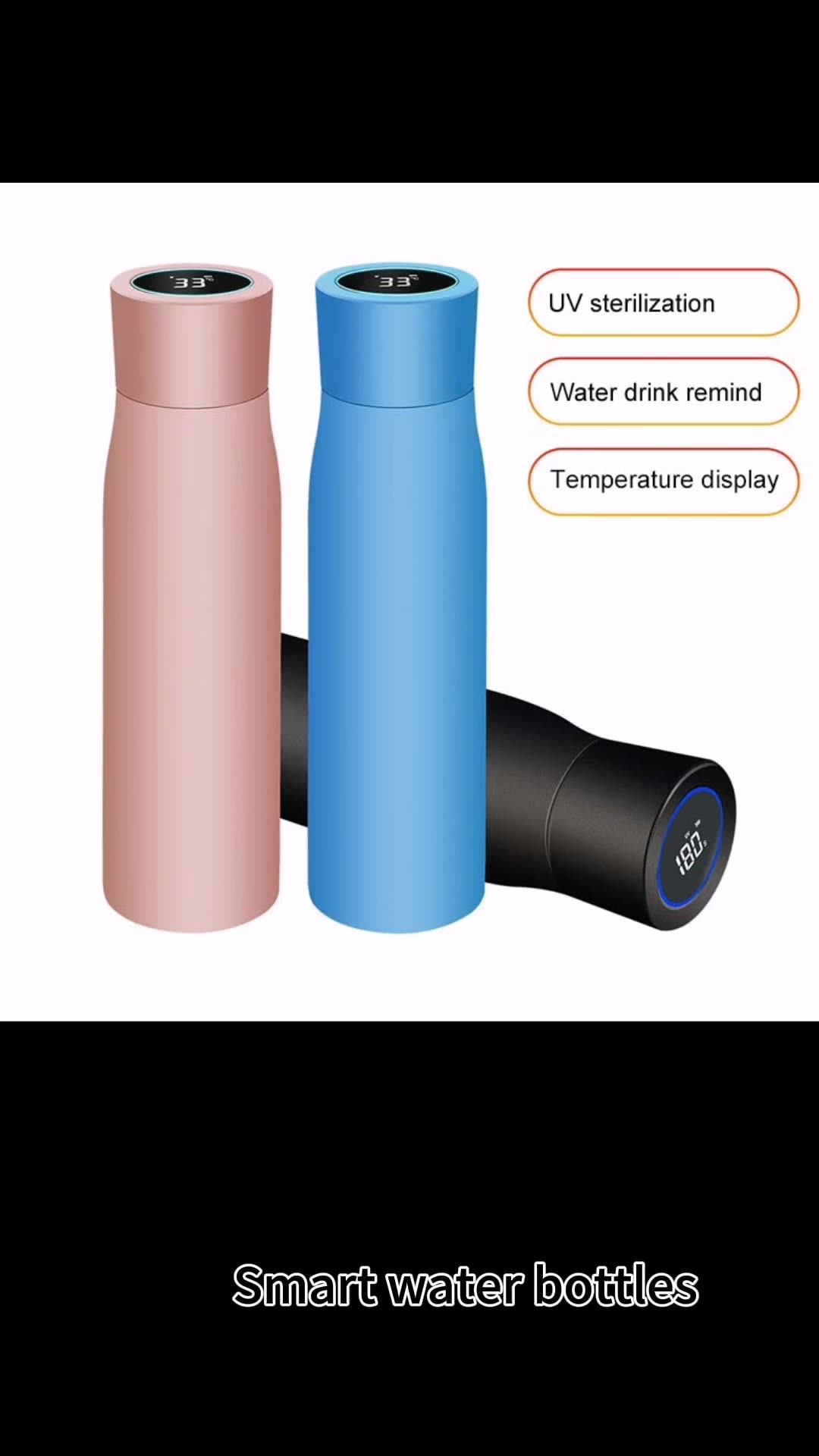 Smart Insulated Stainless Steel Water Bottle with LED Reminder