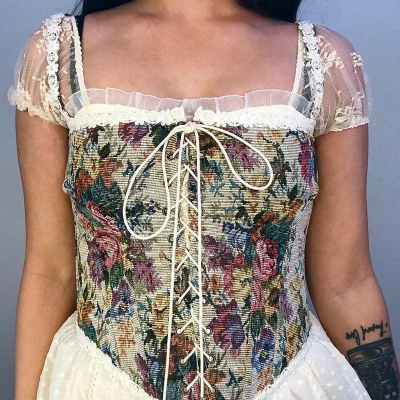 Q21TP254 European and American 2024 new women's suspender lace lace lace craftsmanship slim fit shaping waist