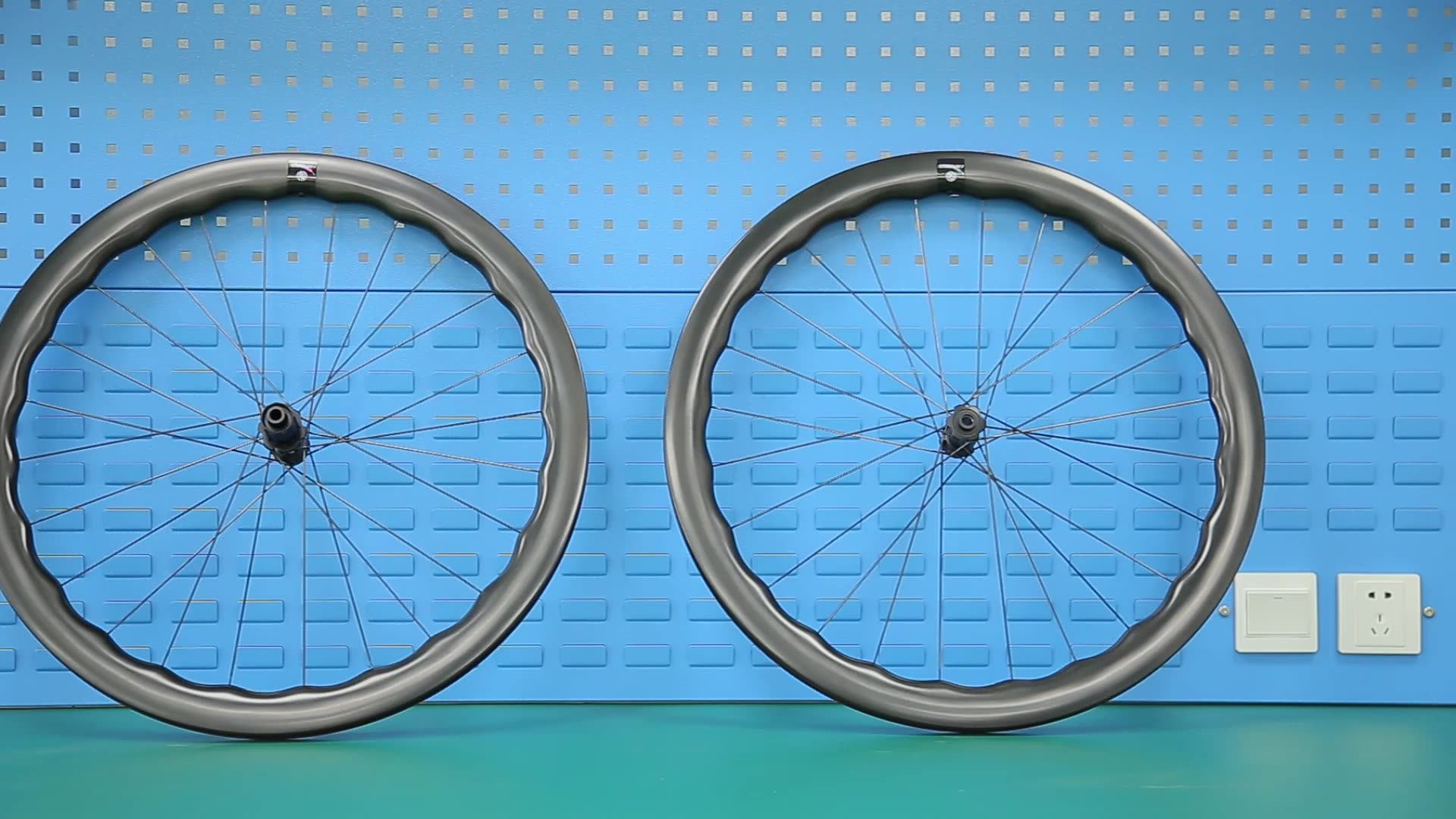 Farsports 2023 Wave Shape Super Light Bicycle Carbon Wheels Disc Brake