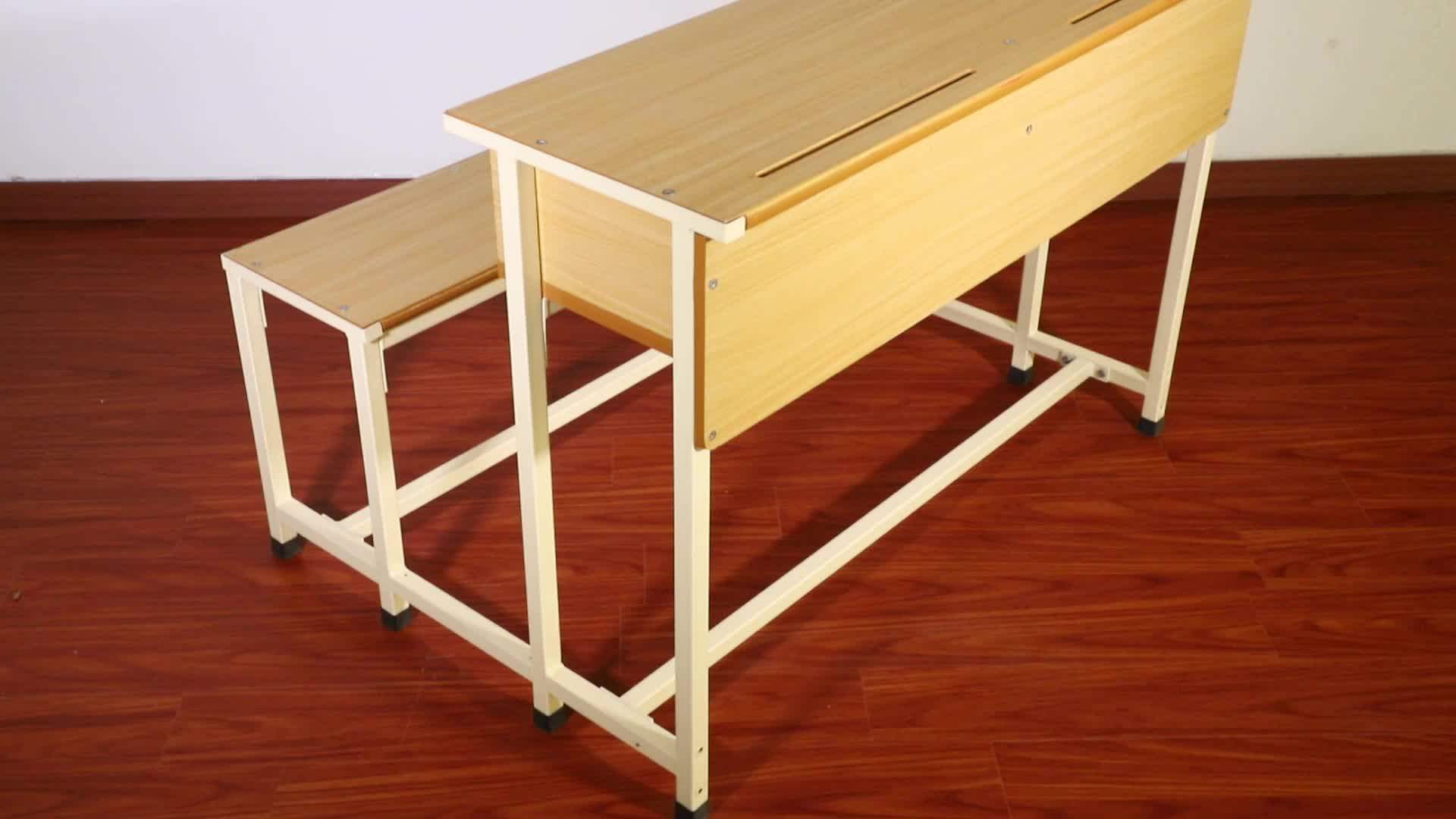 New Design Modern School Furniture / Double Seater School Bench & Desk