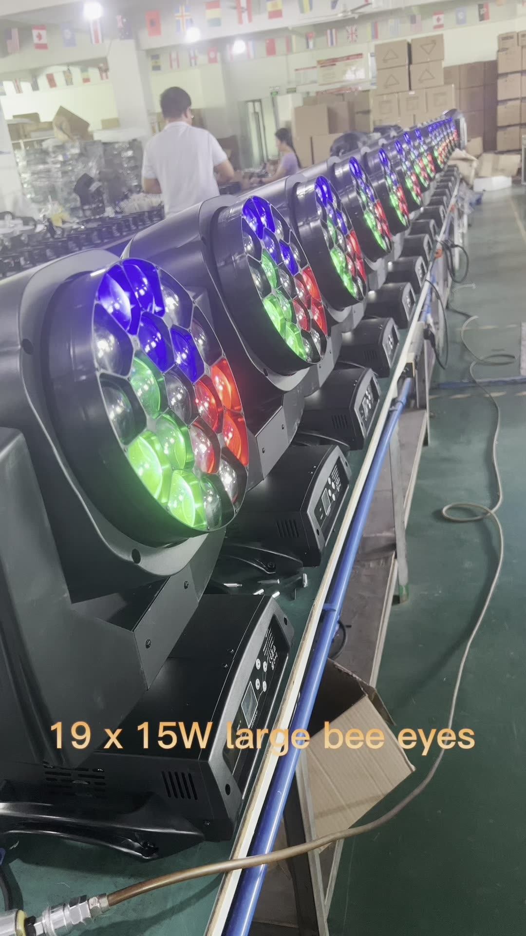 Professional Rgbw Stage Dj Light 19x15w Bee Eye K10 Led Zoom Wash Beam