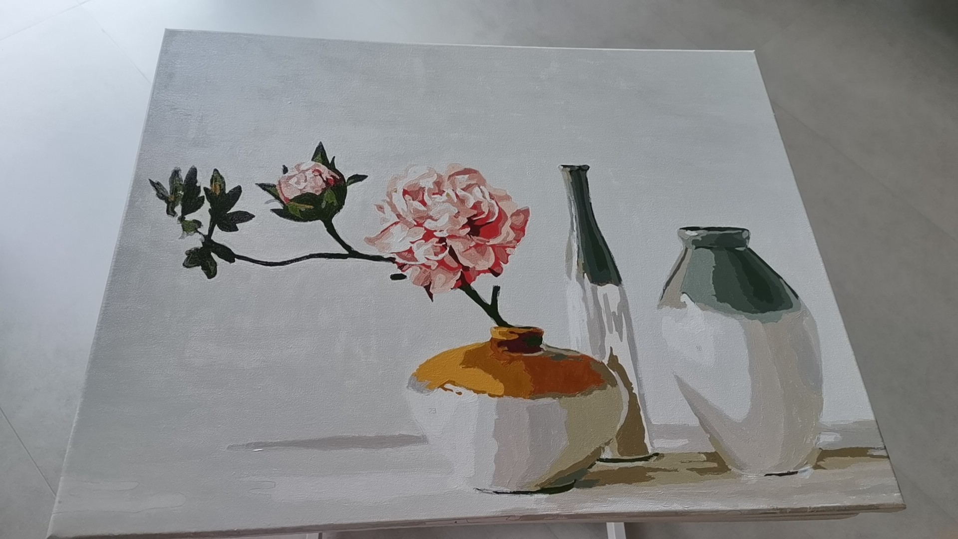 静物』油彩画 油絵 静物画 牛骨 F15号 縦53センチ横65センチ 絵画 牛 骨