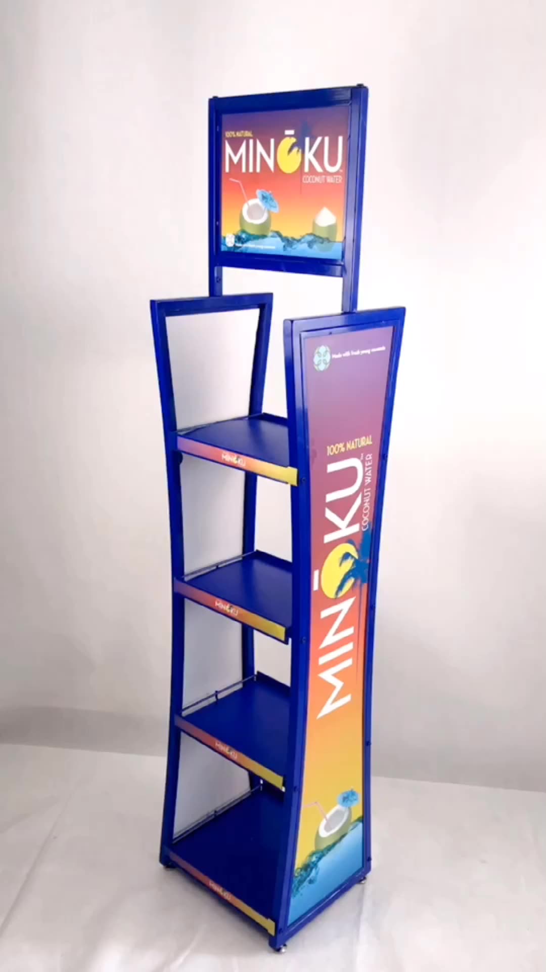 Removable Water Bottle Rack Pop 4shelf Retail Beverage Display On