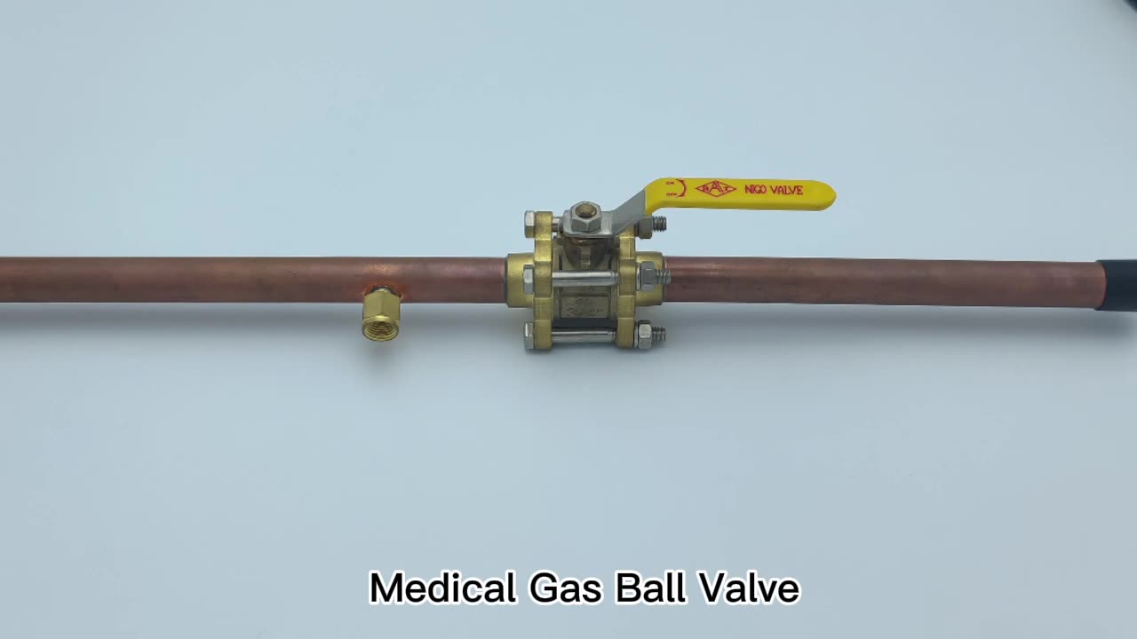 Medical Gas Line Ball Valve Isolation Valve Stainless Steel 3 Pieces