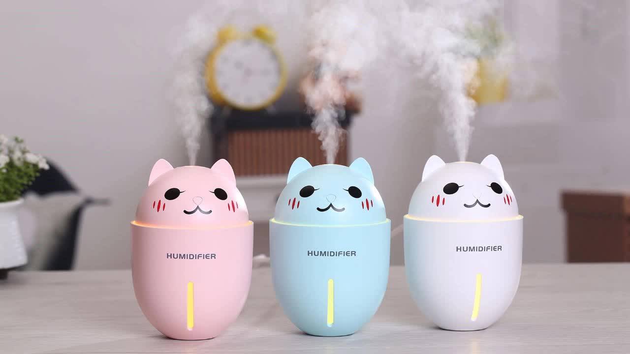 New Design Cute Cat Usb Charge Mini Desk Ultrasonic Mist Fan Buy 2