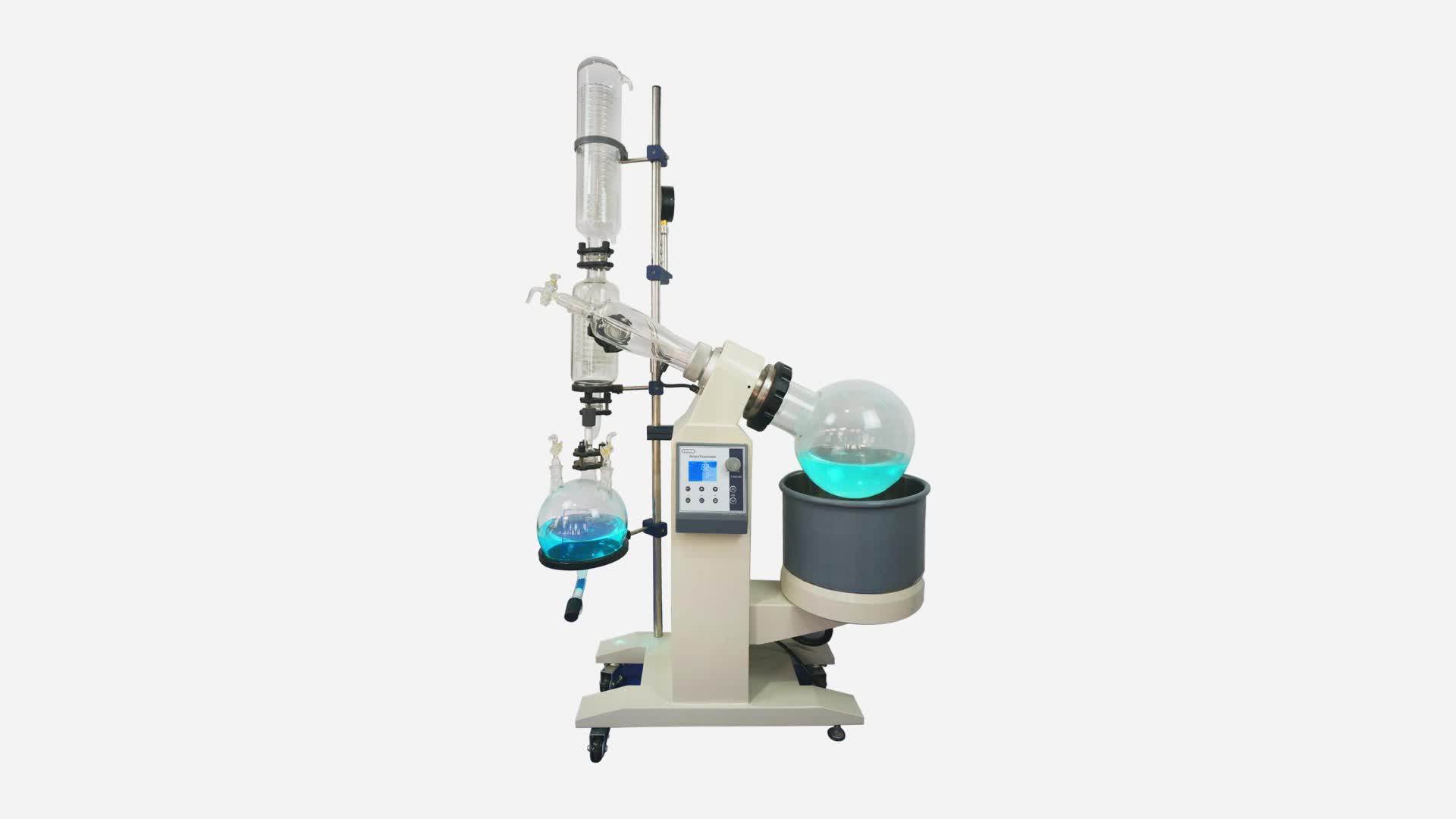 Short Path Distillation Rotary Evaporator Easy Use With Recirculating Chiller And Vacuum Pump