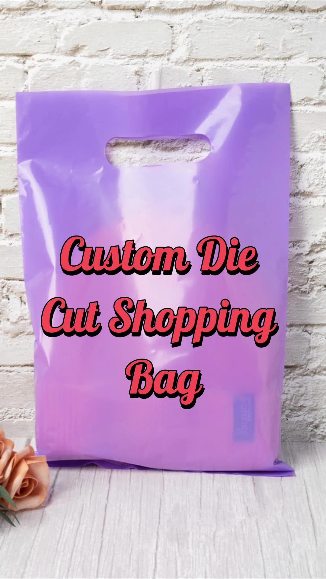 Durable Die Cut Bags Company Packaging Plastic Shopping Bags Weather