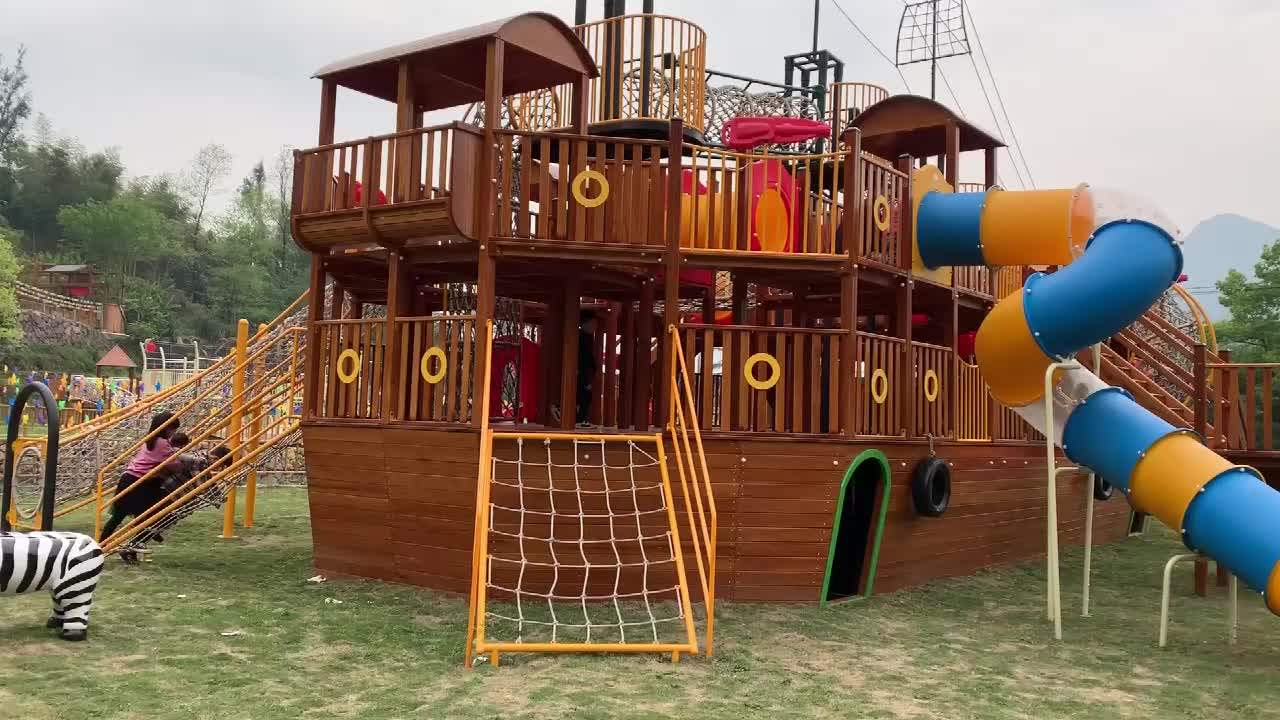 High Quality Cheap New Design Children Ship Boat Vessel Wooden Outdoor