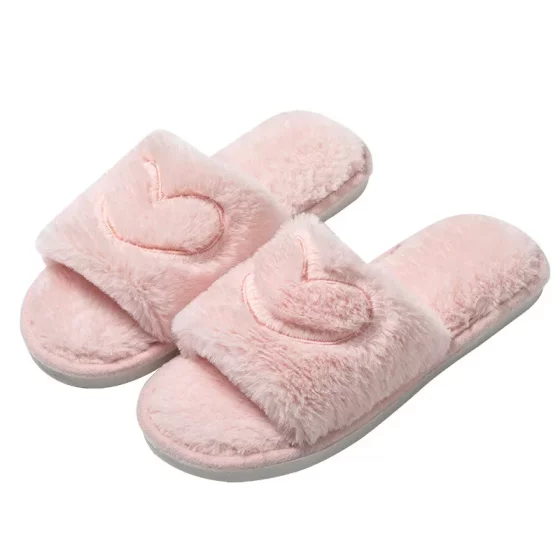 Cross-border Foreign Trade Mao Mao Open Toe Men and Women Couple Indoor Home Mao Mao Four Seasons Autumn and Winter Fashion Cotton Slippers