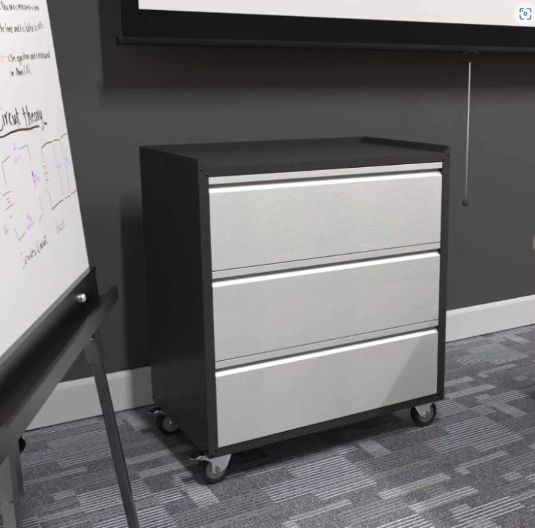 Armário de Arquivo de Aço para Escritório, Móvel Sob a Mesa, Pedestal Móvel  com 2 Gavetas, image size:1094x1080