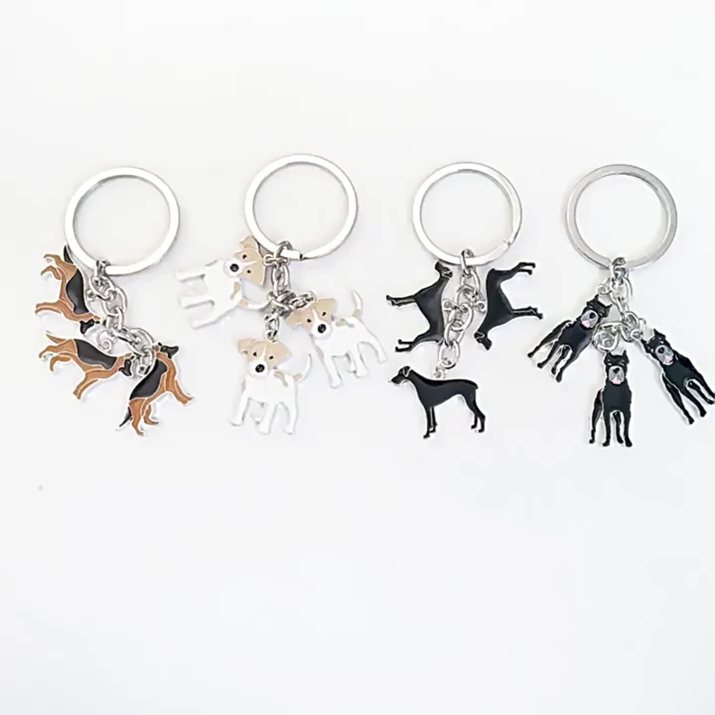 Lovely Corgi Key Chains for Car Bag Metal Pet Dog Pendant Bag