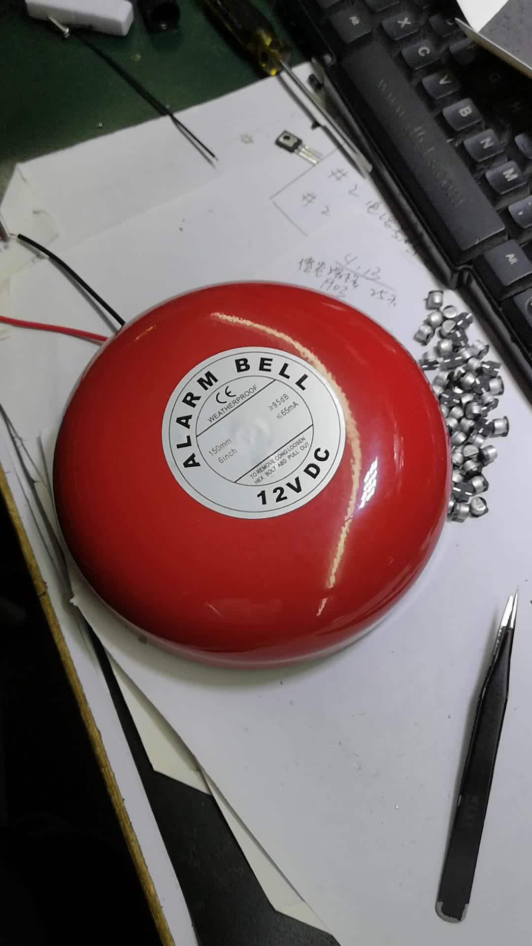 Wired Electric 6''inch Bell Siren 110db Fire Alarm Siren Bell Dc12v/24v