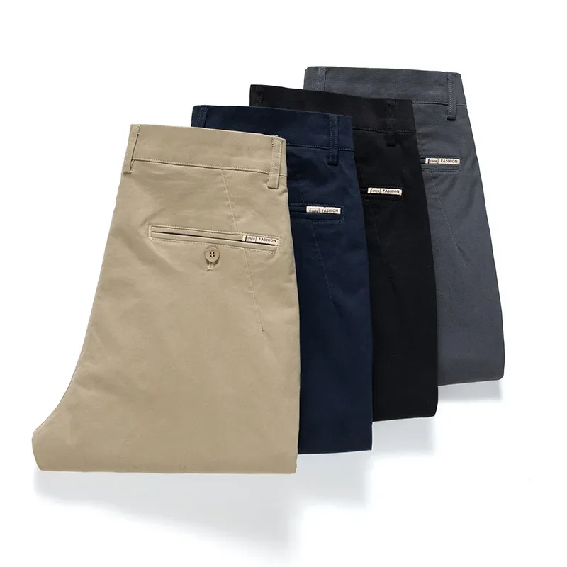 Autumn solid color trend fashionable elastic cotton trousers